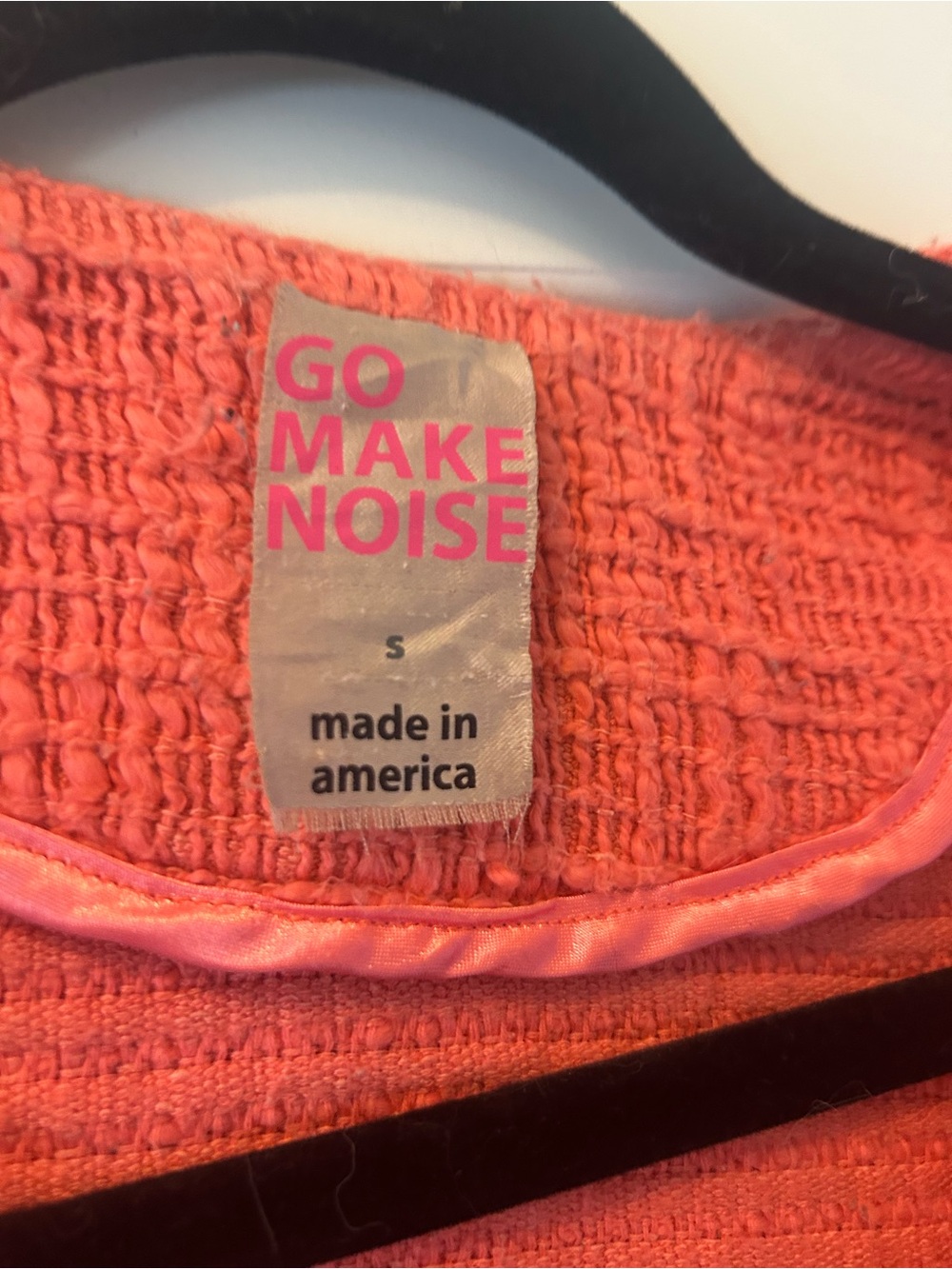 Nordstrom Go Make Noise Coral Tweed Jacket Small - Picture 2 of 3